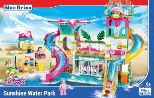 BlueBrixx Kids 107167 – Cherry: Sunshine-Wasserpark aus Klemmbausteinen mit 798 Bauelementen von BlueBrixx