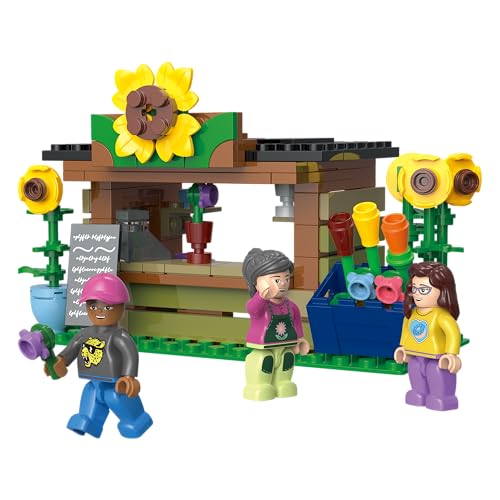BlueBrixx Play 107420 – Blumenstand aus Klemmbausteinen mit 206 Bauelementen von BlueBrixx