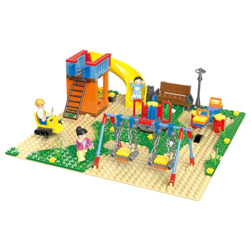 BlueBrixx Play 107422 – Spielplatz aus Klemmbausteinen mit 345 Bauelementen von BlueBrixx