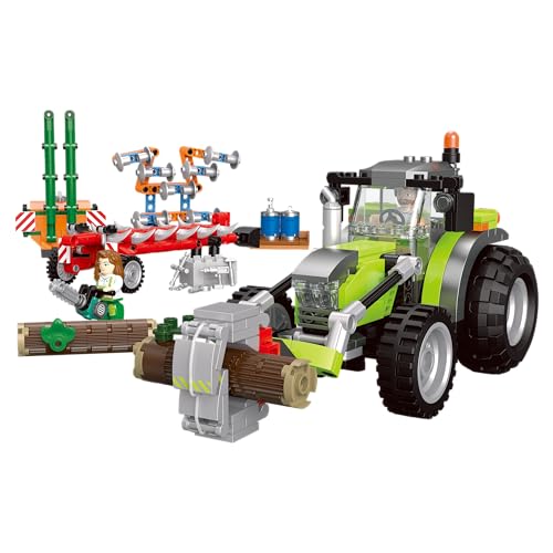 BlueBrixx Play 108125 – Großer Traktor mit Werkzeugen aus Klemmbausteinen mit 692 Bauelementen von BlueBrixx