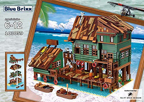 BlueBrixx Pro 103059 – Captain's Wharf aus Klemmbausteinen mit 2745 Bauelementen. Kompatibel mit Lego. Lieferung in Originalverpackung. von BlueBrixx