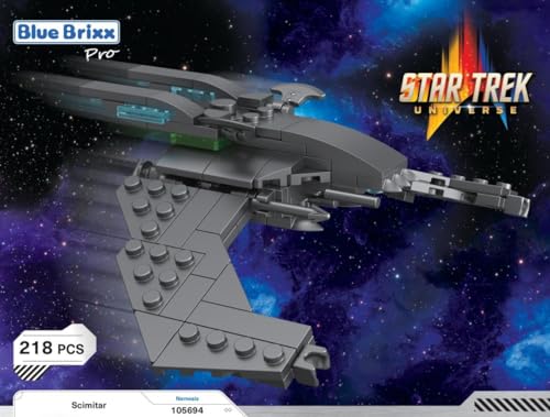BlueBrixx Pro 105694 – Star Trek Scimitar aus Klemmbausteinen mit 218 Bauelementen von BlueBrixx