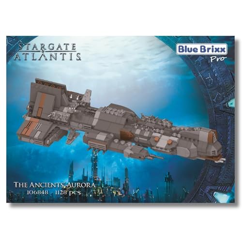 BlueBrixx Pro 106848 – Stargate Antikerschiff Aurora aus Klemmbausteinen mit 1128 Bauelementen von BlueBrixx
