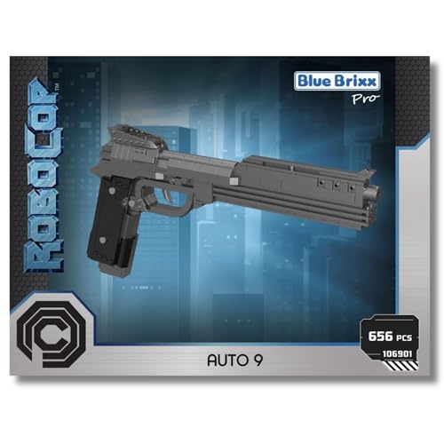 BlueBrixx Pro 106901 – Auto 9 Maschinenpistole aus Klemmbausteinen mit 656 Bauelementen von BlueBrixx