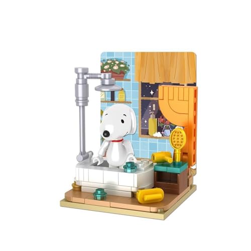 BlueBrixx Pro 107356 – Snoopy nimmt EIN Bad aus Klemmbausteinen mit 101 Bauelementen von BlueBrixx