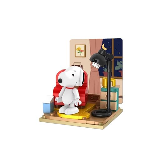 BlueBrixx Pro 107357 – Snoopy entspannt Sich zuhause aus Klemmbausteinen mit 89 Bauelementen von BlueBrixx