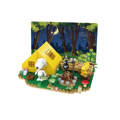 BlueBrixx Pro 107369 – Pfadfinder Snoopy und Woodstock aus Klemmbausteinen mit 318 Bauelementen von BlueBrixx