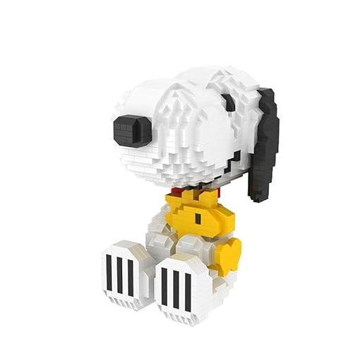 BlueBrixx Pro 107372 – Snoopy und Woodstock (Diamond Blocks) aus Klemmbausteinen mit 1605 Bauelementen von BlueBrixx