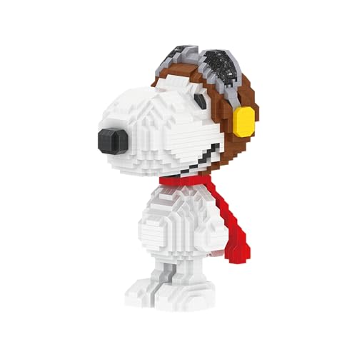 BlueBrixx Pro 107373 – Snoopy als Pilot (Diamond Blocks) aus Klemmbausteinen mit 1415 Bauelementen von BlueBrixx