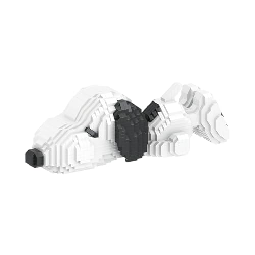 BlueBrixx Pro 107374 – Schlafender Snoopy (Diamond Blocks) aus Klemmbausteinen mit 1621 Bauelementen von BlueBrixx