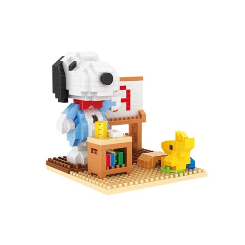 BlueBrixx Pro 107377 – Snoopy und Woodstock in der Schule (Diamond Blocks) aus Klemmbausteinen mit 447 Bauelementen von BlueBrixx