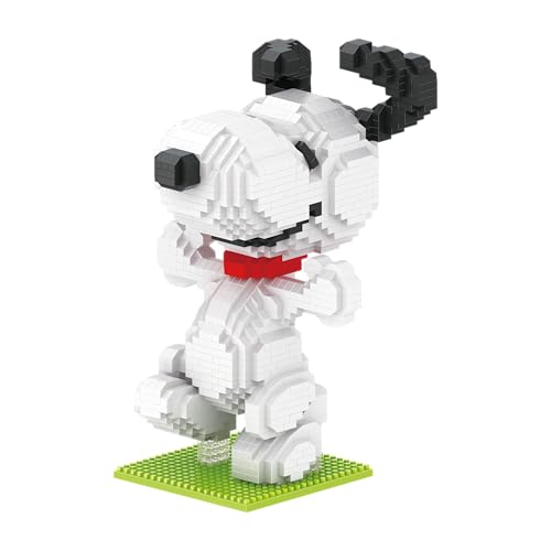 BlueBrixx Pro 108138 – Tanzender Snoopy (Diamond Blocks) aus Klemmbausteinen mit 1546 Bauelementen von BlueBrixx