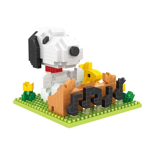 BlueBrixx Pro 108140 – Snoopy und Woodstock Spielen Klavier (Diamond Blocks) aus Klemmbausteinen mit 447 Bauelementen von BlueBrixx