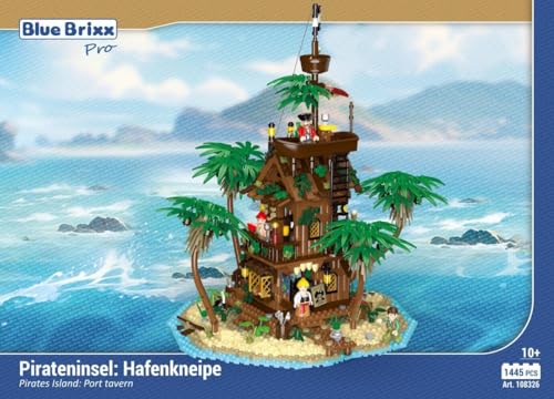 BlueBrixx Pro 108326 Pirateninsel: Hafenkneipe – 1445 Klemmbausteine, Piraten Set, Geschenk für Schiffs- und Piratenfans, Standardsteine, Bausteine der Piraten-Serie BlueBrixx Pro 108326 Pirateninsel: Hafenkneipe – 1445 Klemmbausteine, Piraten Set, Geschenk für Schiffs- und Piratenfans, Standardsteine, Bausteine der Piraten-Serie von BlueBrixx