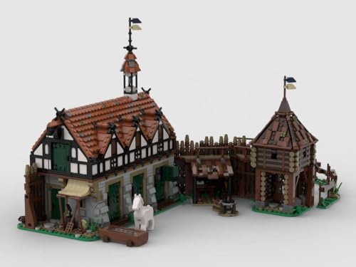 BlueBrixx Pro 108516 – Burg Blaustein: Stallungen, 3234 Klemmbausteine, Burg Blaustein Set, Geschenk für Architektur und Mittelalter Fans, Standardsteine, Bausteine der Burg Blaustein-Serie von BlueBrixx