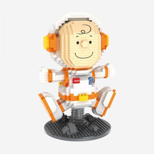 BlueBrixx Pro 108602 – Astronaut Charlie (Diamond Blocks), 1175 Klemmbausteine, Peanuts-Set, Geschenk für Snoopy-Fans, Bausteine der Peanuts-Serie von BlueBrixx