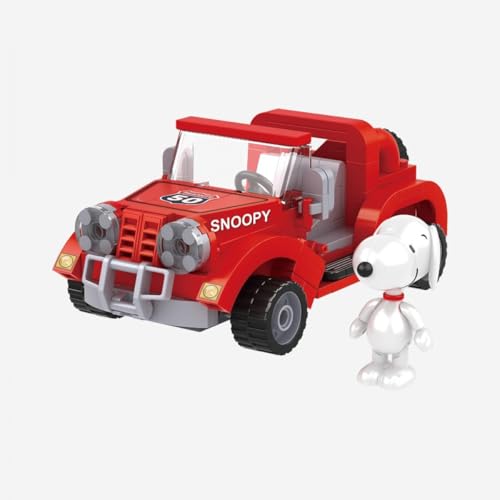 BlueBrixx Pro 108613 – Snoopy Geländewagen, 276 Klemmbausteinen, Peanuts-Set, Geschenk für Snoopy-Fans, Bausteine der Peanuts-Serie von BlueBrixx