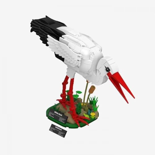 BlueBrixx Pro 108697 – Weißstorch aus Klemmbausteinen mit 352 Bauelementen von BlueBrixx