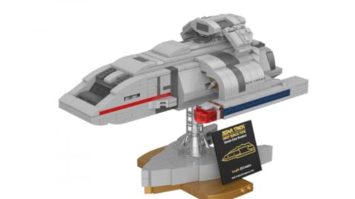 BlueBrixx Star Trek Danube-Klasse Runabout – Deep Space Nine – Midsize – Bausatz mit 693 Klemmbausteinen – 100% kompatibel – ORIGINAL-Lizenz , 105691 von BlueBrixx