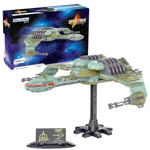 BlueBrixx Star Trek Klingon Bird-of-Prey Star Trek-Set Modellbausatz für Erwachsene, Klemmbausteine-Set aus 1539 Teilen mit Gedruckter Anleitung, Kompatibel mit Anderen Klemmbausteinmarken von BlueBrixx