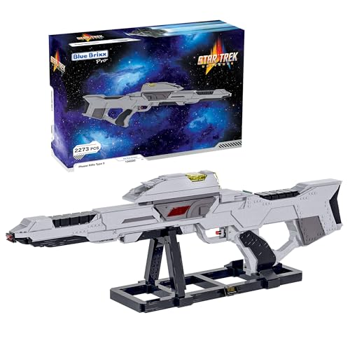 BlueBrixx Star Trek Phaser Rifle Type 3 (TFC) – „Der erste Kontakt“ – 1:1-Maßstab – Bausatz aus 2273 Klemmbausteinen – 100% kompatibel – ORIGINAL-Lizenz, 104580 von BlueBrixx