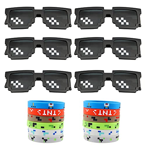 BlueXP 12 Bergbau Thema Stil Party Zubehör Pixel Thema Mosaik Brille und 12 Pixel Thema Armband 6 Stile Kinderrollenspiele für Jungen und Mädchen Karneval Fasching Party Cosplay Kostüm Halloween BlueXP 12 Bergbau Thema Stil Party Zubehör Pixel Thema Mosaik Brille und 12 Pixel Thema Armband 6 Stile Kinderrollenspiele für Jungen und Mädchen Karneval Fasching Party Cosplay Kostüm Halloween von BlueXP