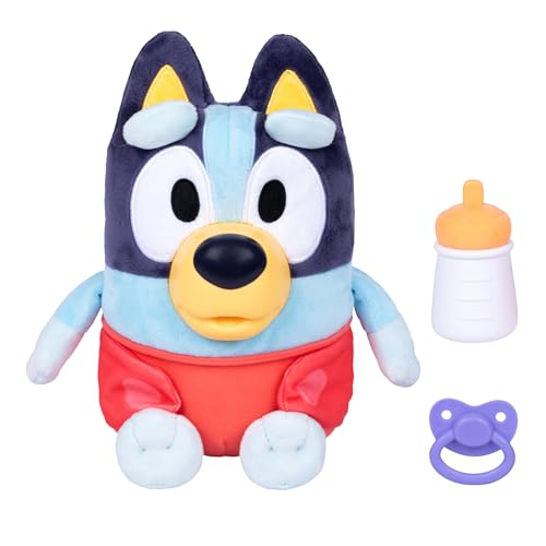 Bluey Baby verwöhnt und pflegt, füttert und beruhigt Baby, elektronisches Plüschtier 28 cm mit 10 verschiedenen Babygeräuschen, 2 Zubehörteilen und herausnehmbarer Windel Bluey Baby verwöhnt und pflegt, füttert und beruhigt Baby, elektronisches Plüschtier 28 cm mit 10 verschiedenen Babygeräuschen, 2 Zubehörteilen und herausnehmbarer Windel von BlueY