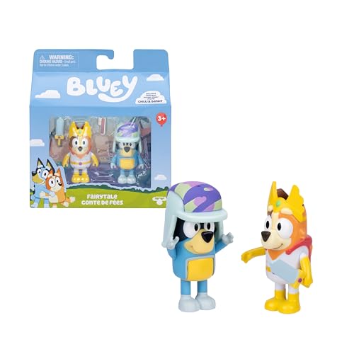 Bluey Packung mit 2 Figuren, bewegliche Figuren, Freunde, bereit für Abenteuer, Puppen der Kinderserie, Exklusives Spielzeug, Berühmtheit (BLY91310) von BlueY