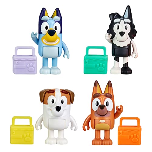 Bluey School Mates 4 Pack; Offizielle 6,3–7,6 cm große Actionfiguren zum Sammeln, einschließlich Jack, Brezel und Mackenzie mit eigenem Lunchbox-Zubehör von BlueY