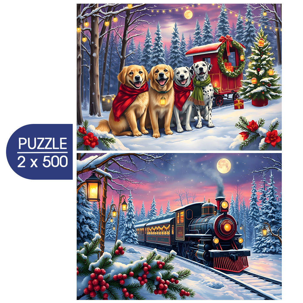 Bluebird Puzzle 2 Puzzles - Christmas is Coming 500 Teile Puzzle Bluebird-Puzzle-F-91101 von Bluebird Puzzle