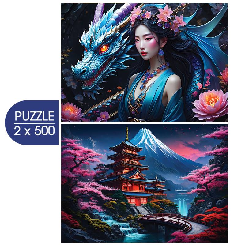 Bluebird Puzzle 2 Puzzles - Japan Spirit - Asia Collection 500 Teile Puzzle Bluebird-Puzzle-F-90950 von Bluebird Puzzle