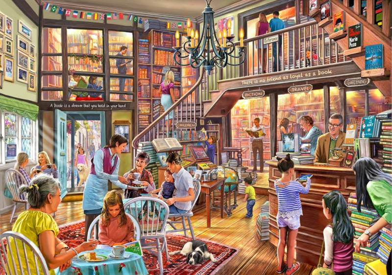 Bluebird Puzzle Bookshop Tearoom 2000 Teile Puzzle Bluebird-Puzzle-F-90573 von Bluebird Puzzle