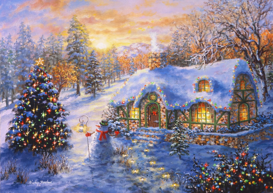 Bluebird Puzzle Christmas Cottage 2000 Teile Puzzle Bluebird-Puzzle-F-90516 von Bluebird Puzzle