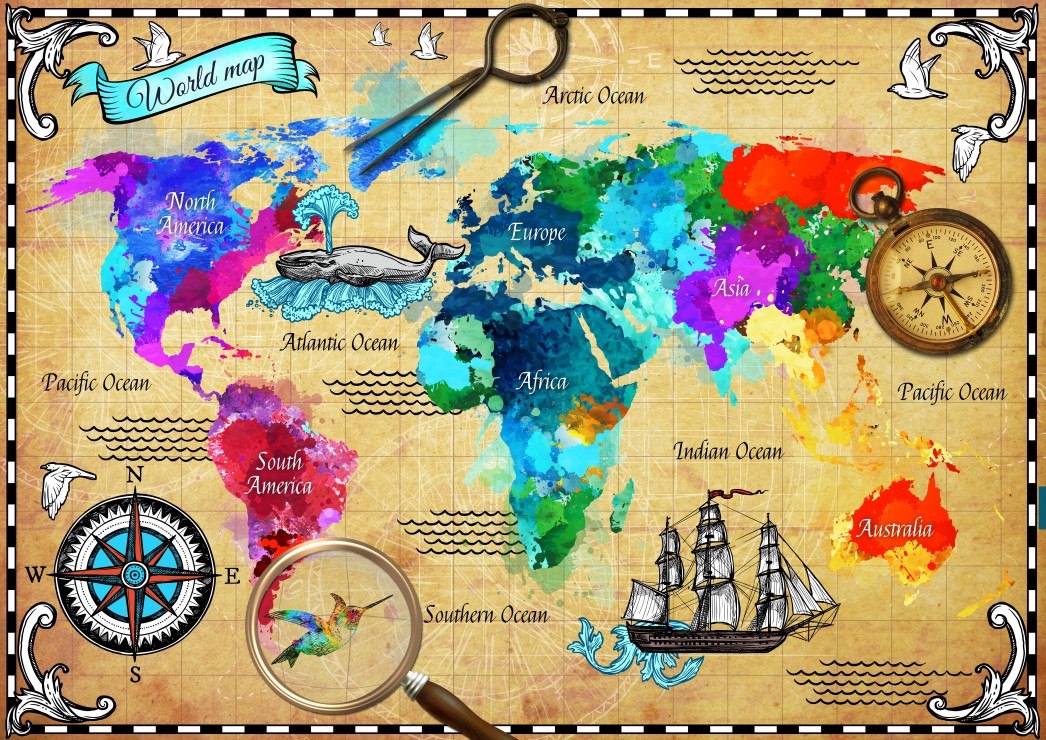 Bluebird Puzzle Colorful World Map 2000 Teile Puzzle Bluebird-Puzzle-F-90506 von Bluebird Puzzle