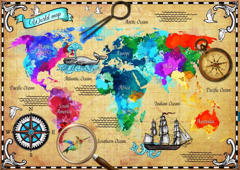 Bluebird Puzzle Colorful World Map 2000 Teile Puzzle Bluebird-Puzzle-F-90506 von Bluebird Puzzle