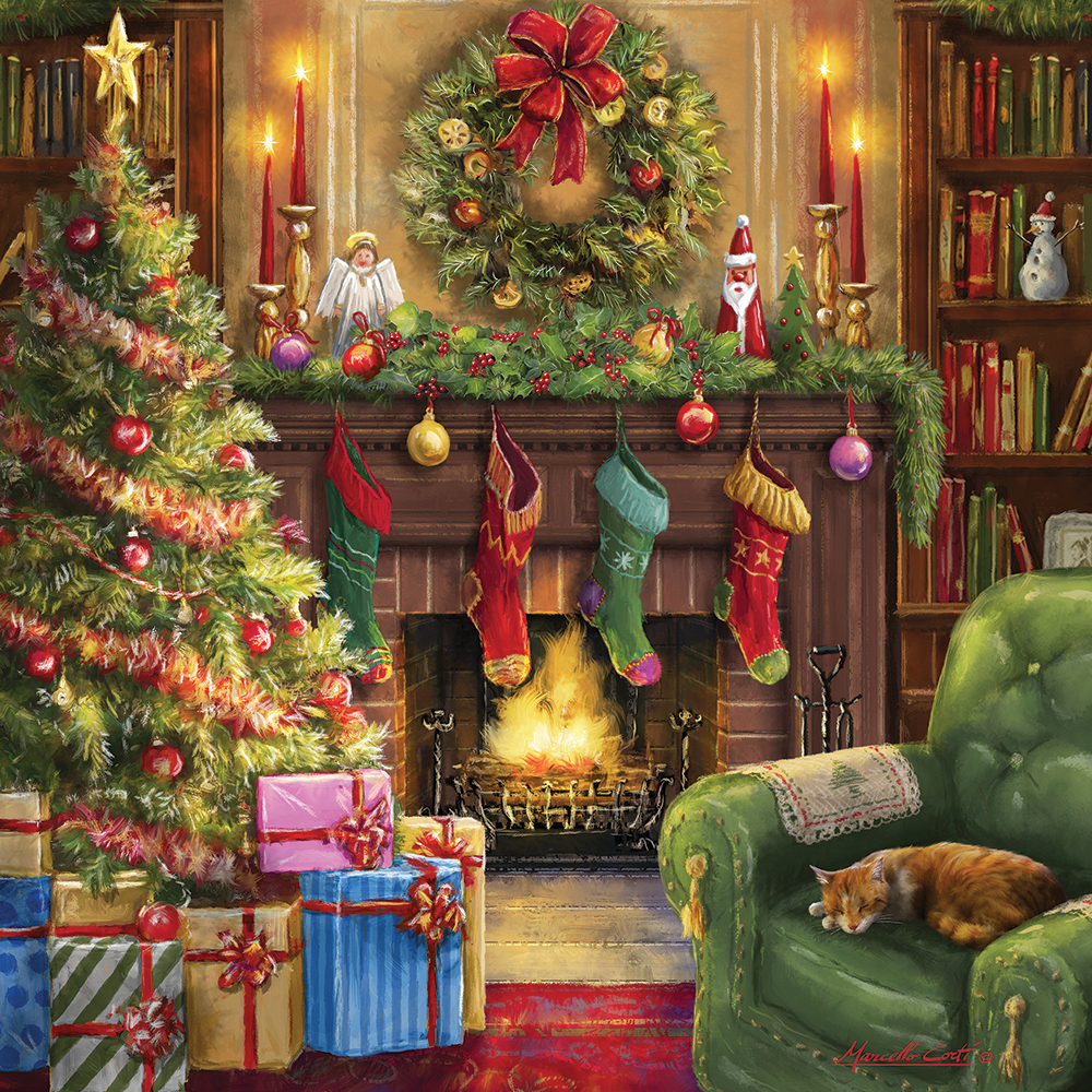 Bluebird Puzzle Cozy Christmas Evening 1000 Teile Puzzle Bluebird-Puzzle-F-90540 von Bluebird Puzzle