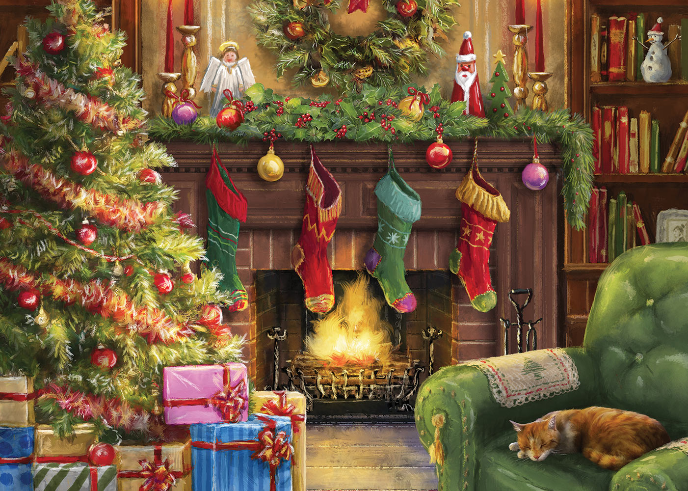 Bluebird Puzzle Cozy Christmas Evening 500 Teile Puzzle Bluebird-Puzzle-F-90541 von Bluebird Puzzle
