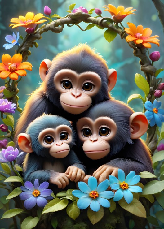Bluebird Puzzle Cute Monkeys 300 Teile Puzzle Bluebird-Puzzle-F-90949 von Bluebird Puzzle