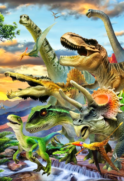 Bluebird Puzzle Dino Sunset 300 Teile Puzzle Bluebird-Puzzle-F-90088 von Bluebird Puzzle