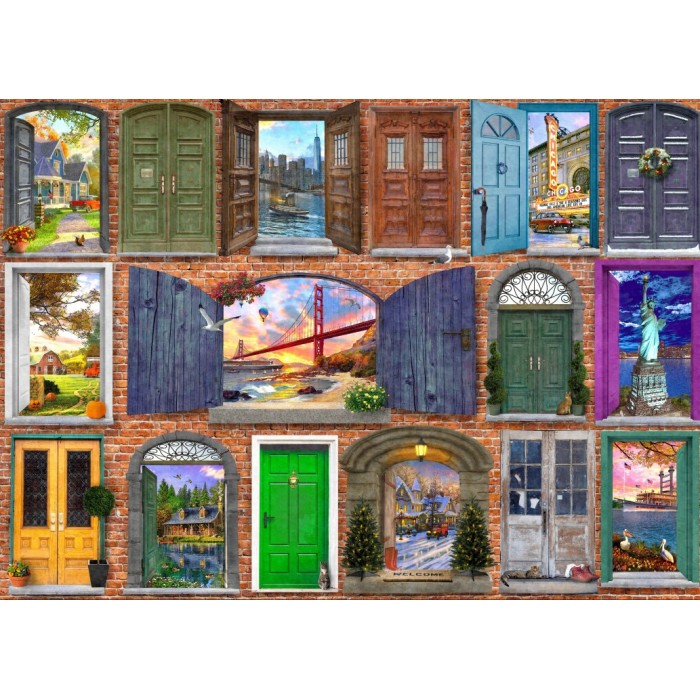 Bluebird Puzzle - Doors of USA - 500 Teile von Bluebird Puzzle