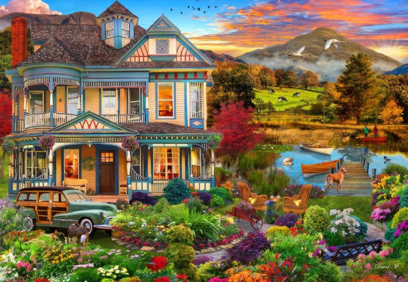 Bluebird Puzzle Garten Landhaus 1000 Teile Puzzle Bluebird-Puzzle-F-90969 von Bluebird Puzzle