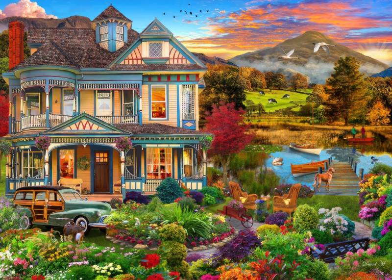 Bluebird Puzzle Garten Landhaus 500 Teile Puzzle Bluebird-Puzzle-F-90968 von Bluebird Puzzle
