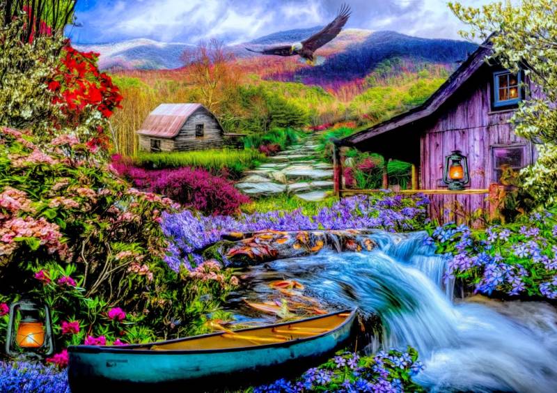 Bluebird Puzzle Heaven on Earth in the Mountains 1500 Teile Puzzle Bluebird-Puzzle-F-90882 von Bluebird Puzzle