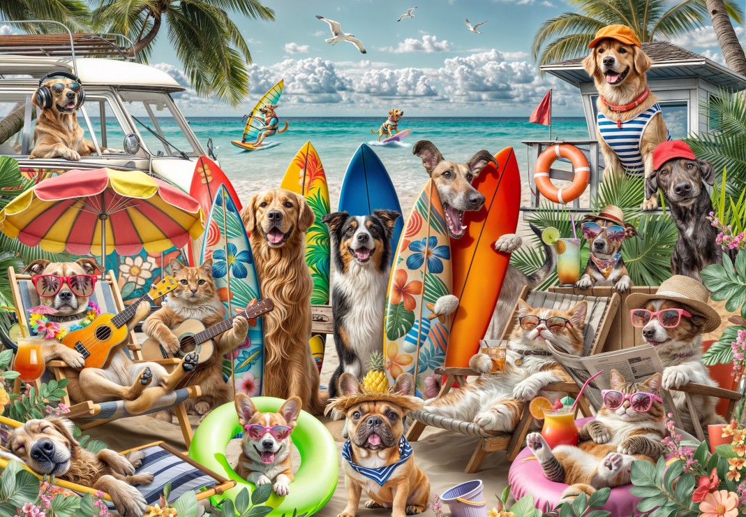 Bluebird Puzzle Hunde und Katzen am Strand 2000 Teile Puzzle Bluebird-Puzzle-F-91023 Bluebird Puzzle Hunde und Katzen am Strand 2000 Teile Puzzle Bluebird-Puzzle-F-91023 von Bluebird Puzzle