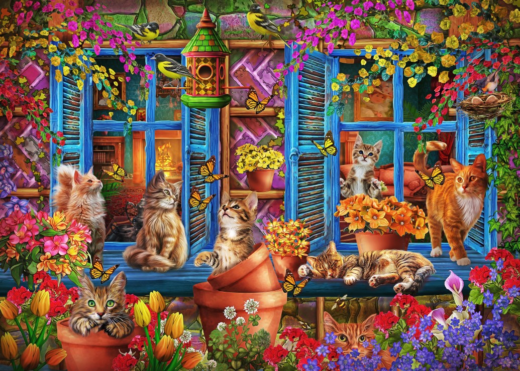 Bluebird Puzzle Katzen auf der Fensterbank 300 Teile Puzzle Bluebird-Puzzle-F-90989 Bluebird Puzzle Katzen auf der Fensterbank 300 Teile Puzzle Bluebird-Puzzle-F-90989 von Bluebird Puzzle