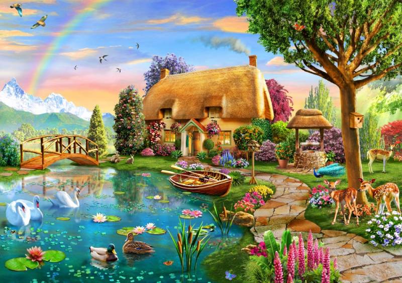 Bluebird Puzzle Lakeside Cottage 2000 Teile Puzzle Bluebird-Puzzle-F-90007 von Bluebird Puzzle