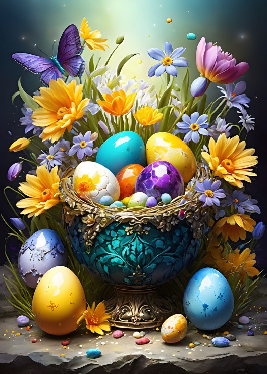 Bluebird Puzzle Ostereier und Blumen 500 Teile Puzzle Bluebird-Puzzle-F-90956 von Bluebird Puzzle