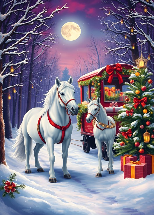 Bluebird Puzzle Pferde an Weihnachten 300 Teile Puzzle Bluebird-Puzzle-F-91071 von Bluebird Puzzle