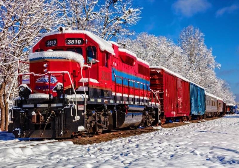 Bluebird Puzzle Red Train In The Snow 1500 Teile Puzzle Bluebird-Puzzle-70282 von Bluebird Puzzle