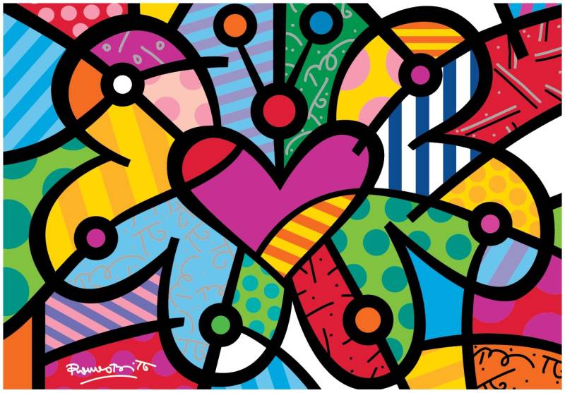 Bluebird Puzzle Romero Britto - Heart butterfly 2000 Teile Puzzle Bluebird-Puzzle-F-90025 von Bluebird Puzzle